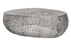 Design Couchtisch LEAF 130cm silber Metall-Aluminium-Legierung handmade