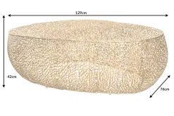 Design Couchtisch LEAF 130cm gold Metall-Aluminium-Legierung handmade