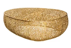Design Couchtisch LEAF 130cm gold Metall-Aluminium-Legierung handmade