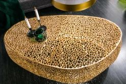 Design Couchtisch LEAF 130cm gold Metall-Aluminium-Legierung handmade