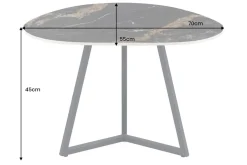 Design Couchtisch MARVELOUS 70cm schwarz gold sand AURORA ORO Keramik Metall