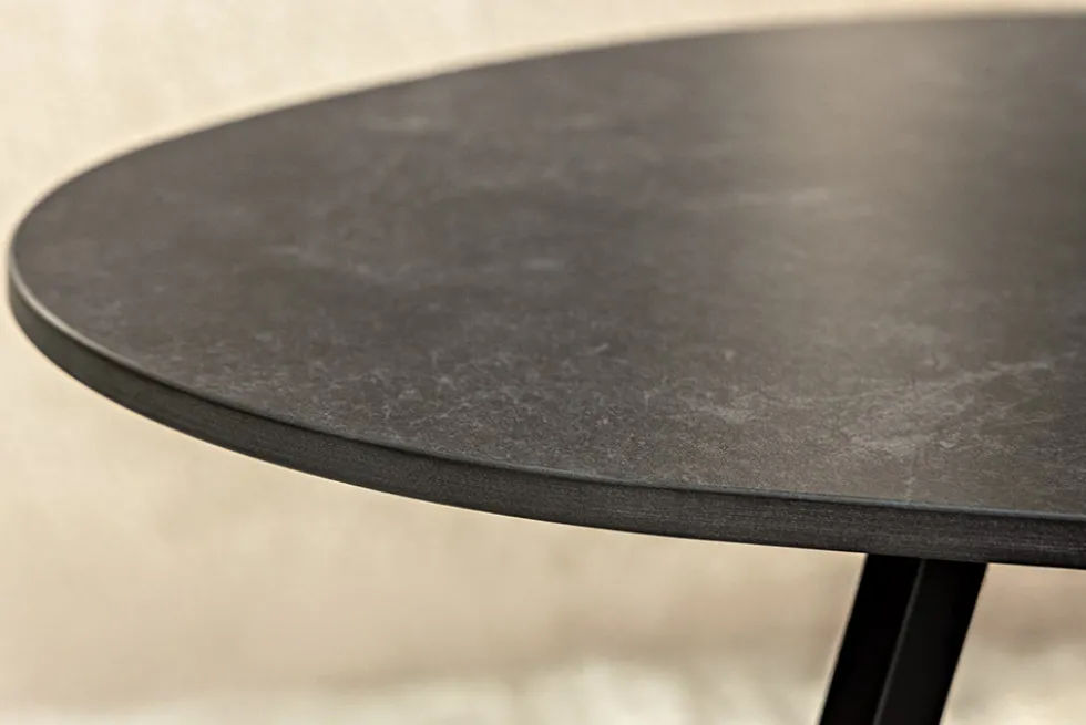 Design Couchtisch MARVELOUS 90cm anthrazit Marmor Keramik schwarzes Metall