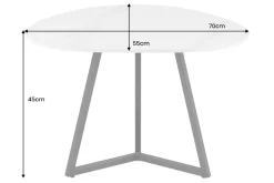 Design Couchtisch MARVELOUS 70cm weiß Marmor Keramik schwarzes Metall