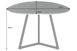 Design Couchtisch MARVELOUS 70cm anthrazit Marmor Keramik schwarzes Metall