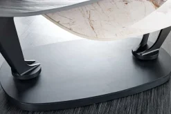 Design Couchtisch MOVEMENT schwarz rund drehbar Pandora Keramik Metallgestell