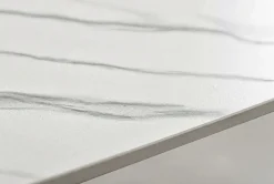 Design Couchtisch OSAKA 110cm weiß Keramik schwarz Sterngestell Metall
