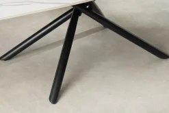 Design Couchtisch OSAKA 110cm weiß Keramik schwarz Sterngestell Metall
