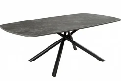 Design Couchtisch OSAKA 110cm anthrazit Keramik schwarz Metall mit Sterngestell