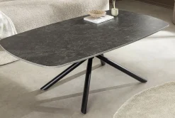 Design Couchtisch OSAKA 110cm anthrazit Keramik schwarz Metall mit Sterngestell