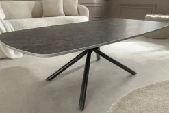 Design Couchtisch OSAKA 110cm anthrazit Keramik schwarz Metall mit Sterngestell