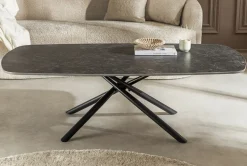 Design Couchtisch OSAKA 110cm anthrazit Keramik schwarz Metall mit Sterngestell