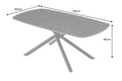 Design Couchtisch OSAKA 110cm anthrazit Keramik schwarz Metall mit Sterngestell