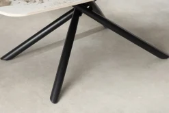 Design Couchtisch OSAKA 110cm weiß schwarz Pandora Keramik mit Sterngestell