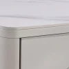 Design Couchtisch SAVOY 120cm kaschmir weiß Keramik Marmor mit Schubladen
