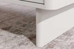 Design Couchtisch SAVOY 120cm kaschmir weiß Keramik Marmor mit Schubladen