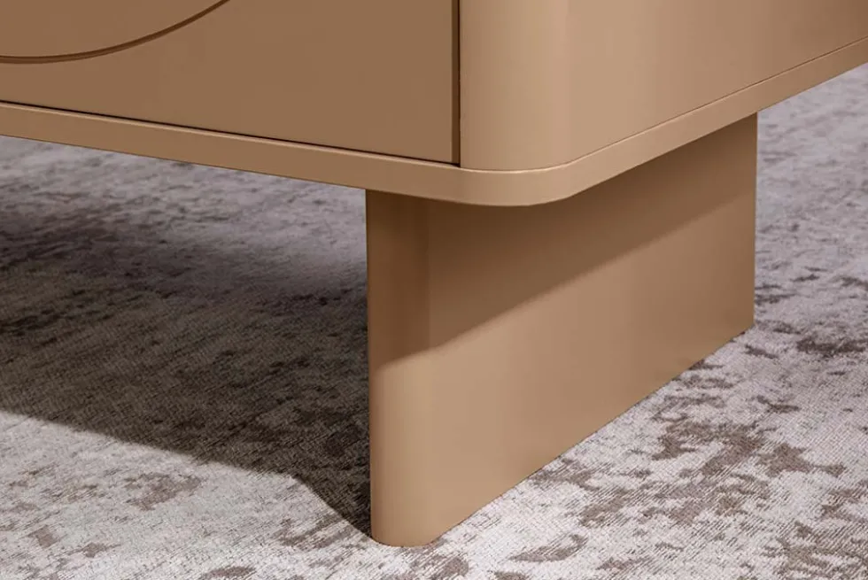 Design Couchtisch SAVOY 120cm grau beige greige Keramik Travertin mit Schublade