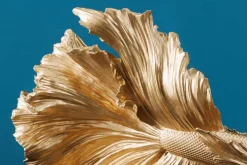 Design Deko Figur Kampffisch CROWNTAIL 35cm gold Betta Fisch Skulptur
