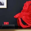 Design Deko Figur Kampffisch CROWNTAIL 65cm rot Betta Fisch Skulptur