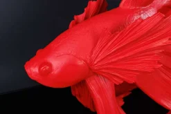 Design Deko Figur Kampffisch CROWNTAIL 65cm rot Betta Fisch Skulptur