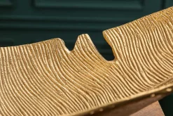 Design Deko Schale GOLD LEAF 65cm gold Blatt Design Metall Handarbeit