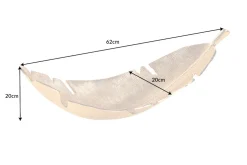 Design Deko Schale GOLD LEAF 65cm gold Blatt Design Metall Handarbeit