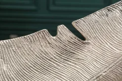 Design Deko Schale SILVER LEAF 65cm silber Blatt Design Metall Handarbeit