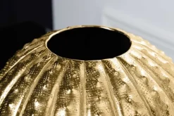 Design Deko Vase ABSTRACT 30cm gold Handarbeit Hammerschlag