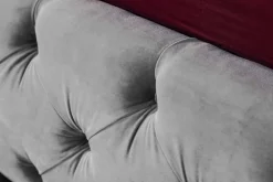 Design Doppelbett PARIS 180x200cm silber grau Samt Chesterfield