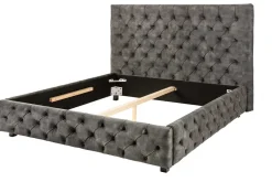 Design Doppelbett PARIS 180x200cm grau Samt Chesterfield