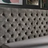 Design Doppelbett PARIS 160x200cm grau Samt Chesterfield Polsterbett