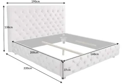 Design Doppelbett PARIS 160x200cm grau Samt Chesterfield Polsterbett