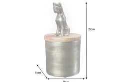 Design Dose PANTHER 20cm gold natur Mangoholz Panther-Figur Metall Dekoration