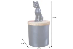 Design Dose PANTHER 20cm schwarz natur Mangoholz Panther-Figur Metall Dekoration