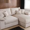 Design Ecksofa ATMOSPHERE XL 245cm champagner beige Cord Federkern inkl. Kissen