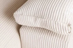 Design Ecksofa ATMOSPHERE XL 245cm champagner beige Cord Federkern inkl. Kissen