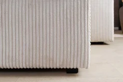 Design Ecksofa ATMOSPHERE XL 245cm champagner beige Cord Federkern inkl. Kissen