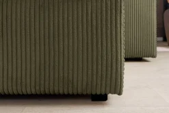 Design Ecksofa ATMOSPHERE XL 245cm grün Cord Federkern inkl. Kissen