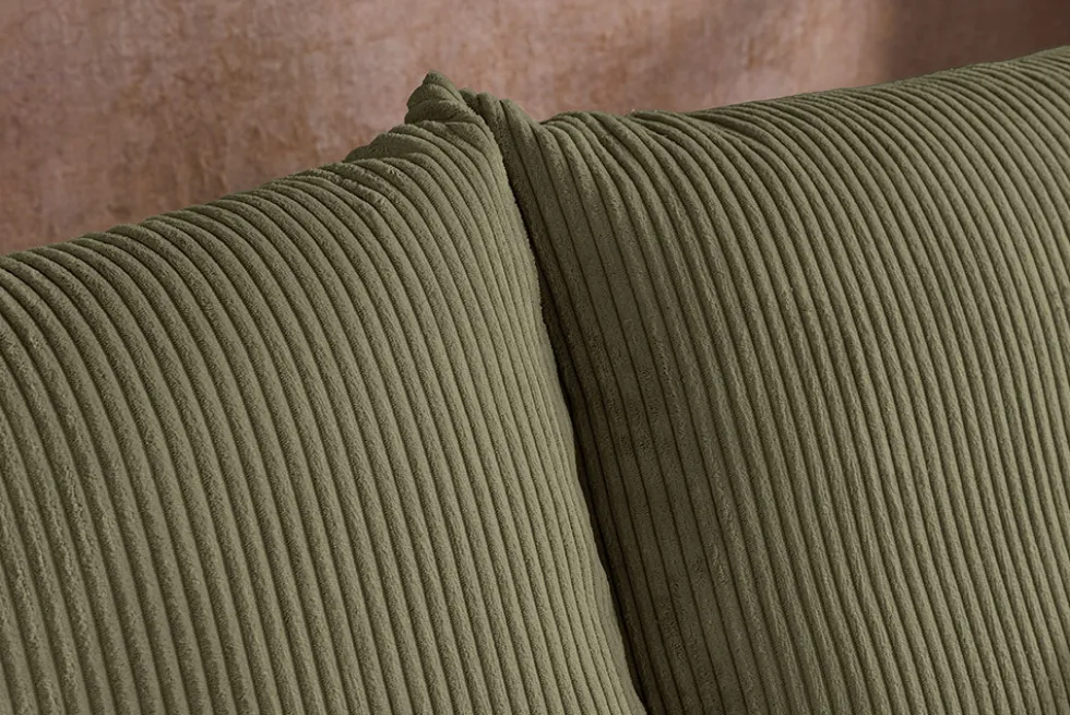 Design Ecksofa ATMOSPHERE XL 245cm grün Cord Federkern inkl. Kissen