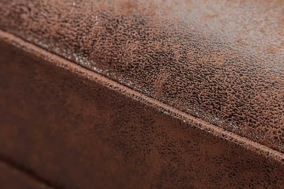 Design Ecksofa CHESTERFIELD 270cm antik braun Microfaser Federkern Ottomane links Vintage