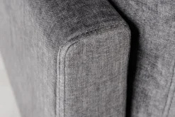 Design Ecksofa MANHATTAN 295cm dunkelgrau Samt Federkern 3-Sitzer Metallfüße