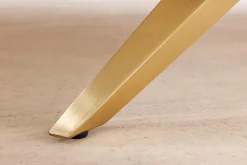 Design Esstisch ART LIVING 200cm weiß Marmor Keramik Metall brushed champagner gold