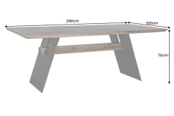 Design Esstisch GRAND OAK 240cm smoke Eiche Massivholz