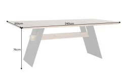 Design Esstisch GRAND OAK 240cm natur Wildeiche Massivholz