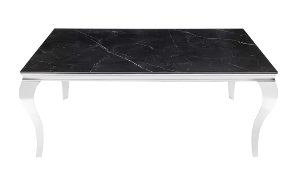 Design Esstisch MODERN BAROCK 180cm schwarz anthrazit chrom Keramik Marmor