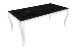 Design Esstisch MODERN BAROCK 180cm schwarz anthrazit chrom Keramik Marmor