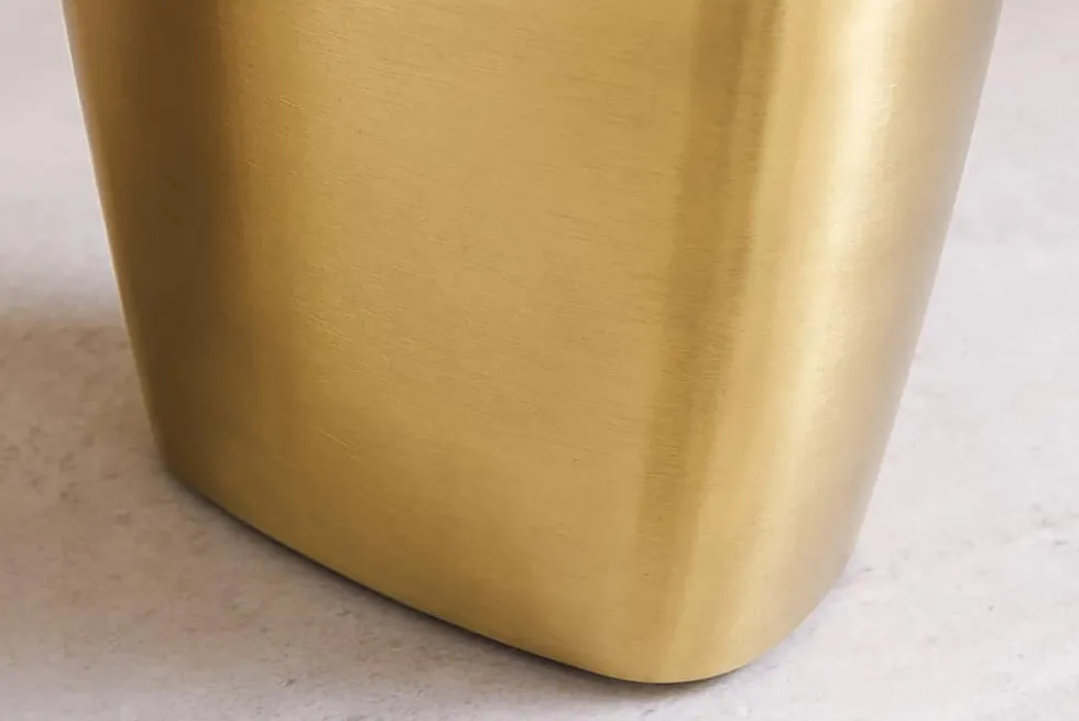 Design Esstisch ORGANIC 200cm grau weiß braun Naturstein Marmor Metall brushed gold