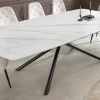 Design Esstisch OSAKA 200cm weiß Keramik schwarz Sterngestell Metall