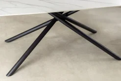 Design Esstisch OSAKA 200cm weiß Keramik schwarz Sterngestell Metall