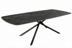 Design Esstisch OSAKA 200cm anthrazit Keramik schwarz Sterngestell Metall