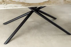 Design Esstisch OSAKA 160cm weiß schwarz Pandora Keramik Sterngestell Metall